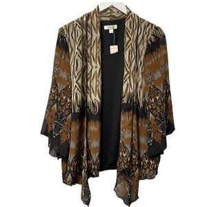 Dressbarn Flowy Jacket + Tank Large Womens Top NWT Brown Black Womens Top NWT